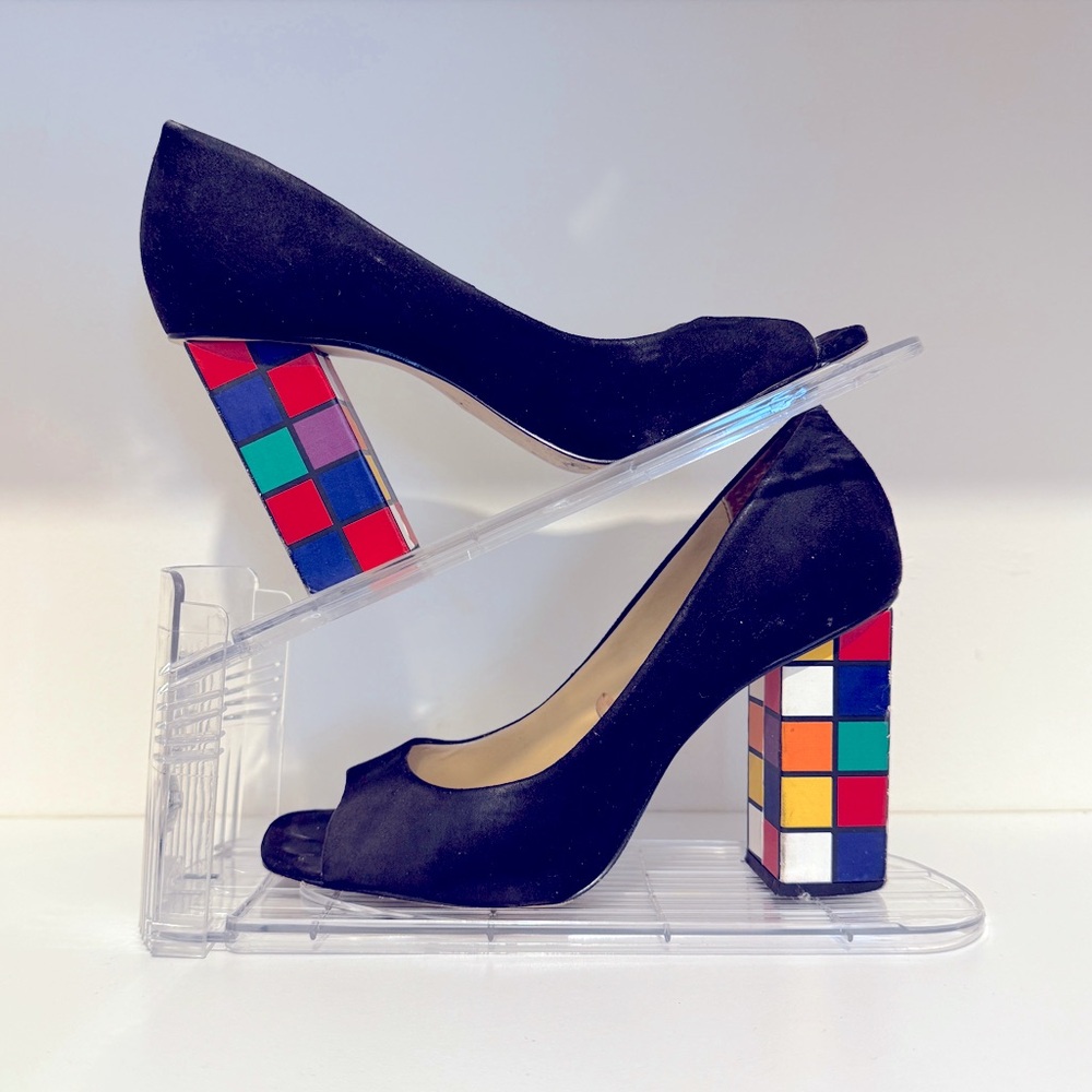 The Caitlin Suede Rubik’s Cube Heels
